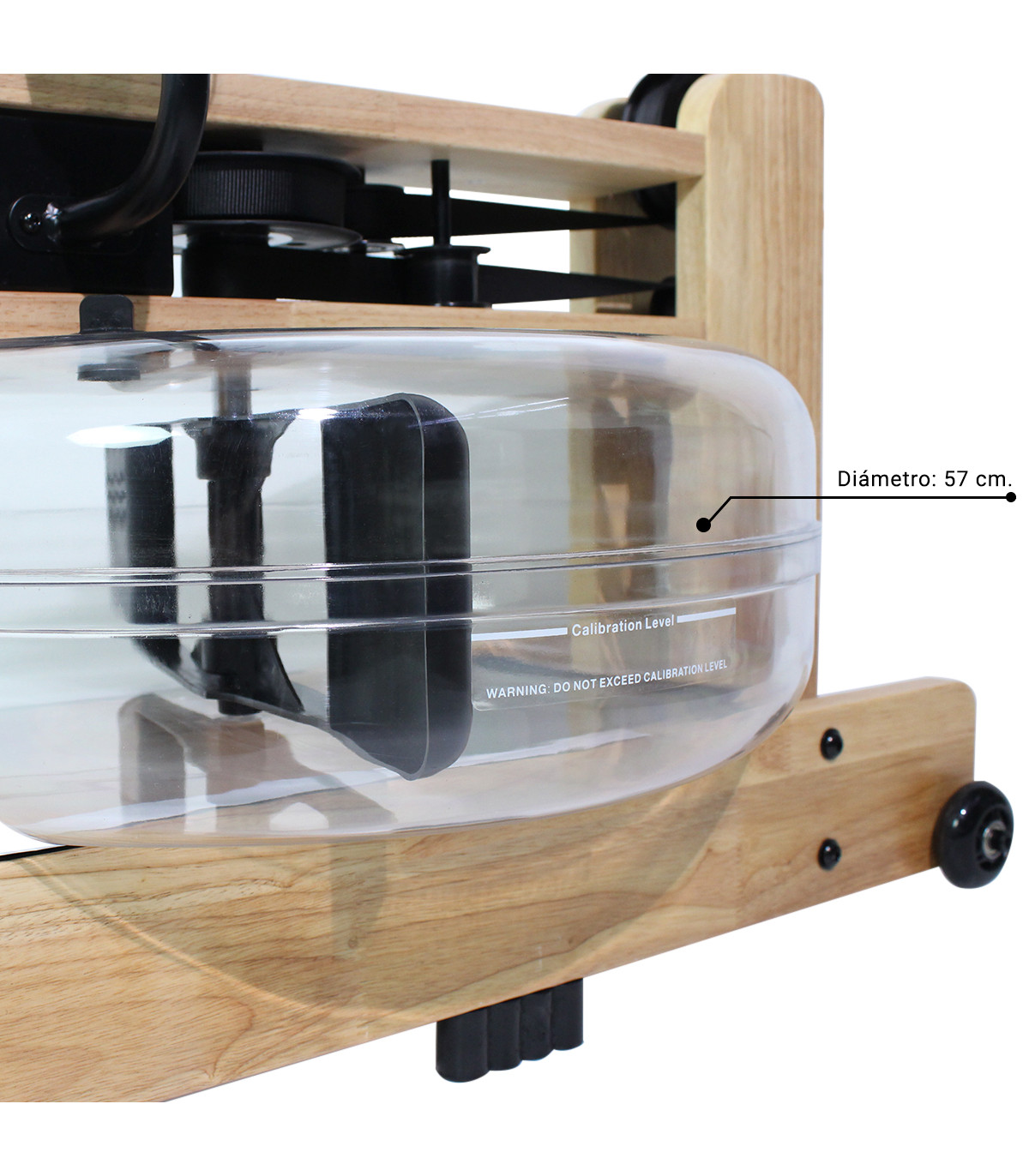 Máquina de remo de agua Tangnade con pantalla LED Máquina de remo de madera  con diseño plegable Equipo de acondicionamiento físico Gimnasio para