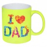 Taza I Love Dad Colores Fluor
