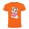 Camiseta Manga Corta Diseño Gatito En Zapato Rosa