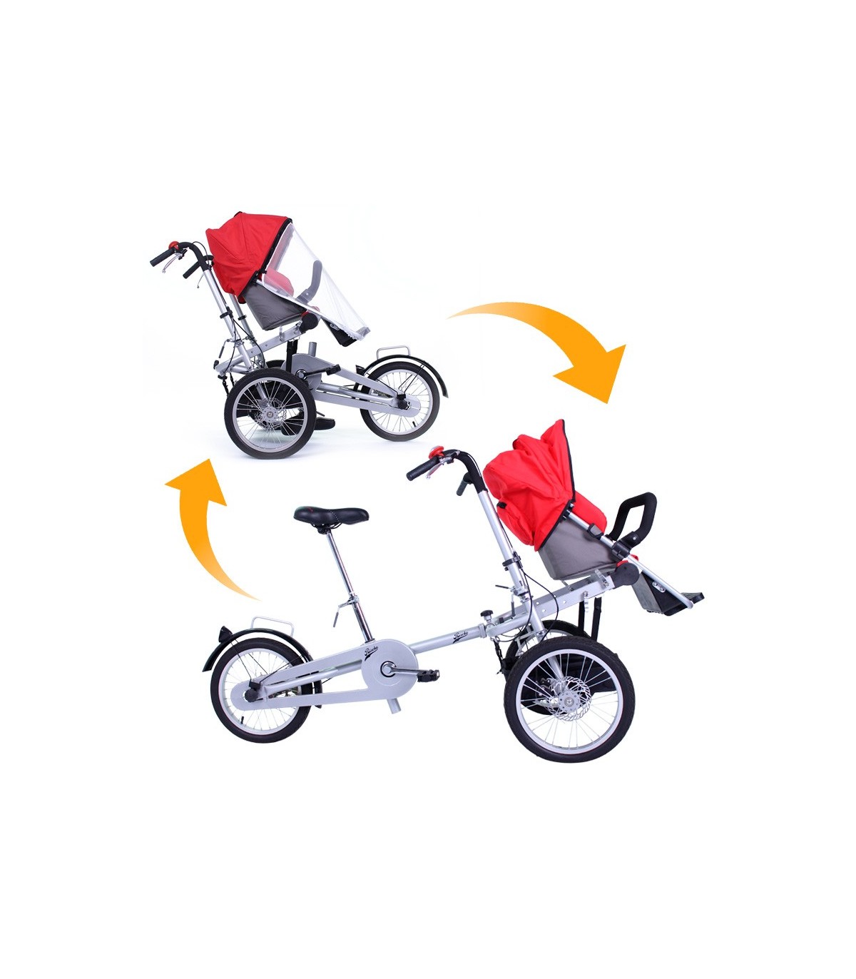 futuro Nominación polilla Carrito Bebé Bicicleta - Bicicleta que se transforma en carro